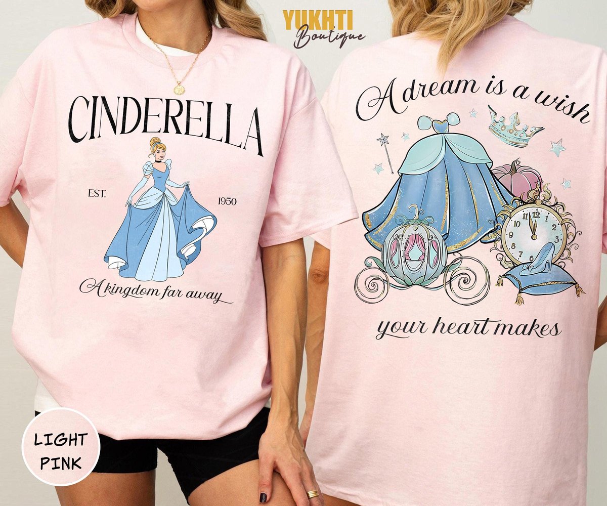 Cinderella Princess Shirt Vintage Disney Tee for Family Disneyland Trips