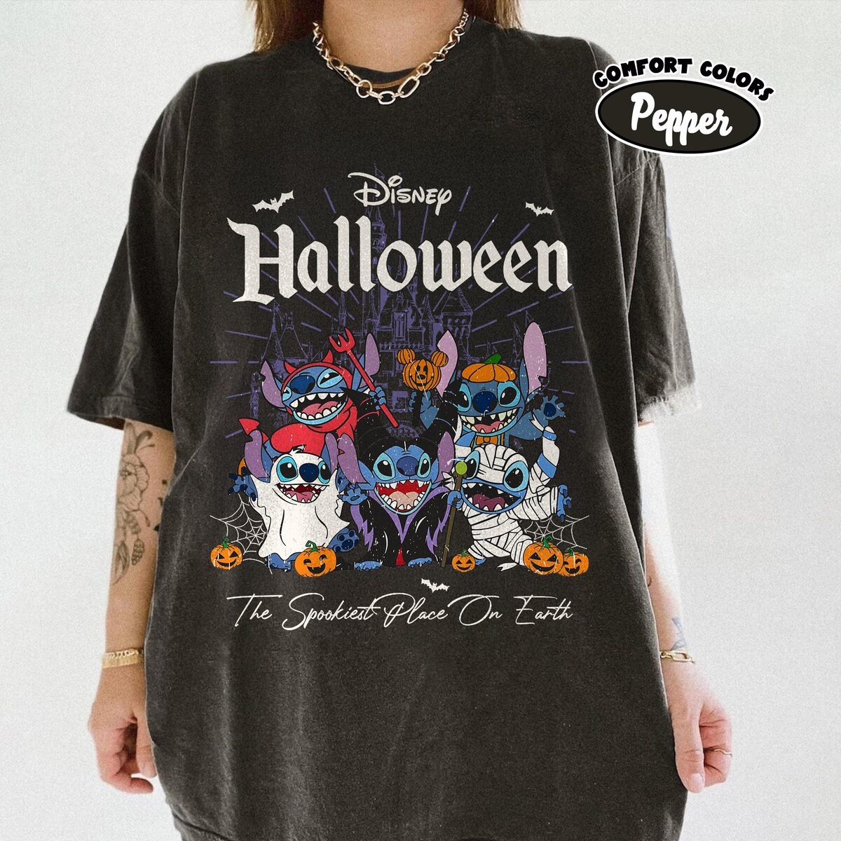 Comfort Colors Disney Halloween Stitch Shirt 2025 Family Trip Tee