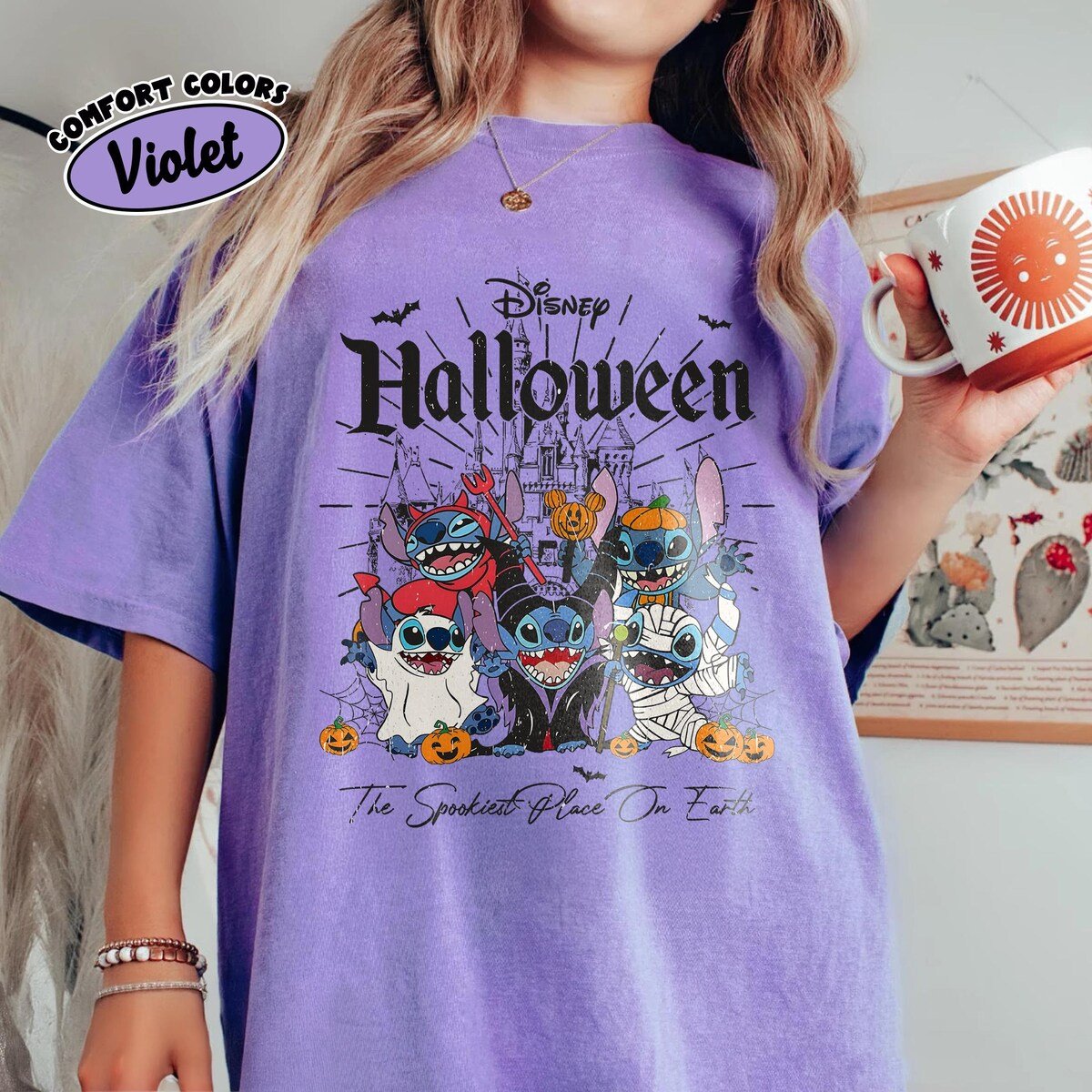 Comfort Colors Disney Halloween Stitch Shirt 2025 Family Trip Tee