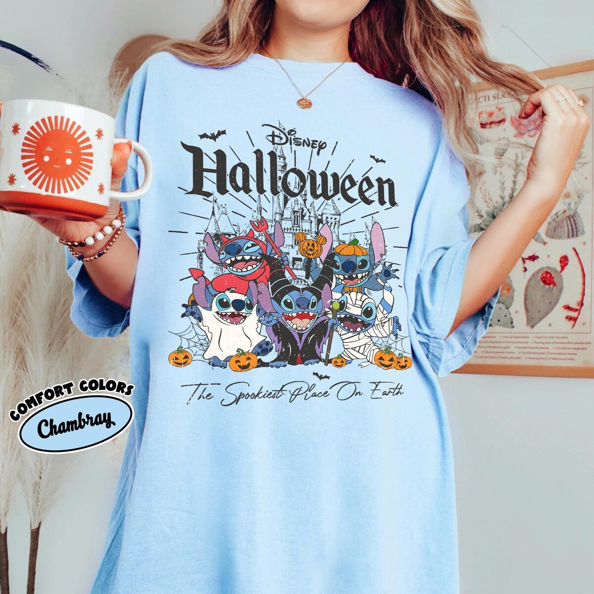 Comfort Colors Disney Halloween Stitch Shirt 2025 Family Trip Tee