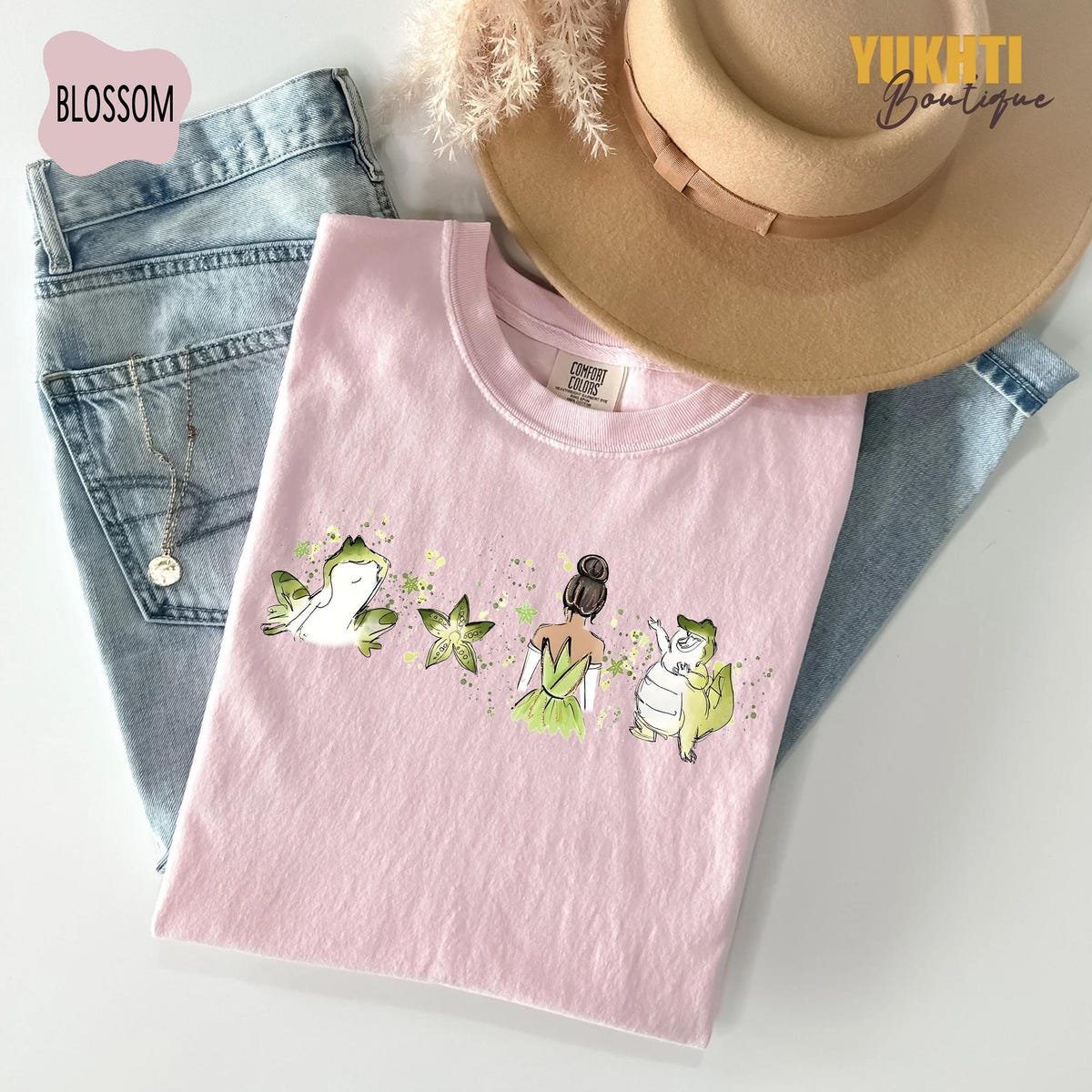 Comfort Colors Disney Tiana Frog Tee Magic Kingdom Outfit