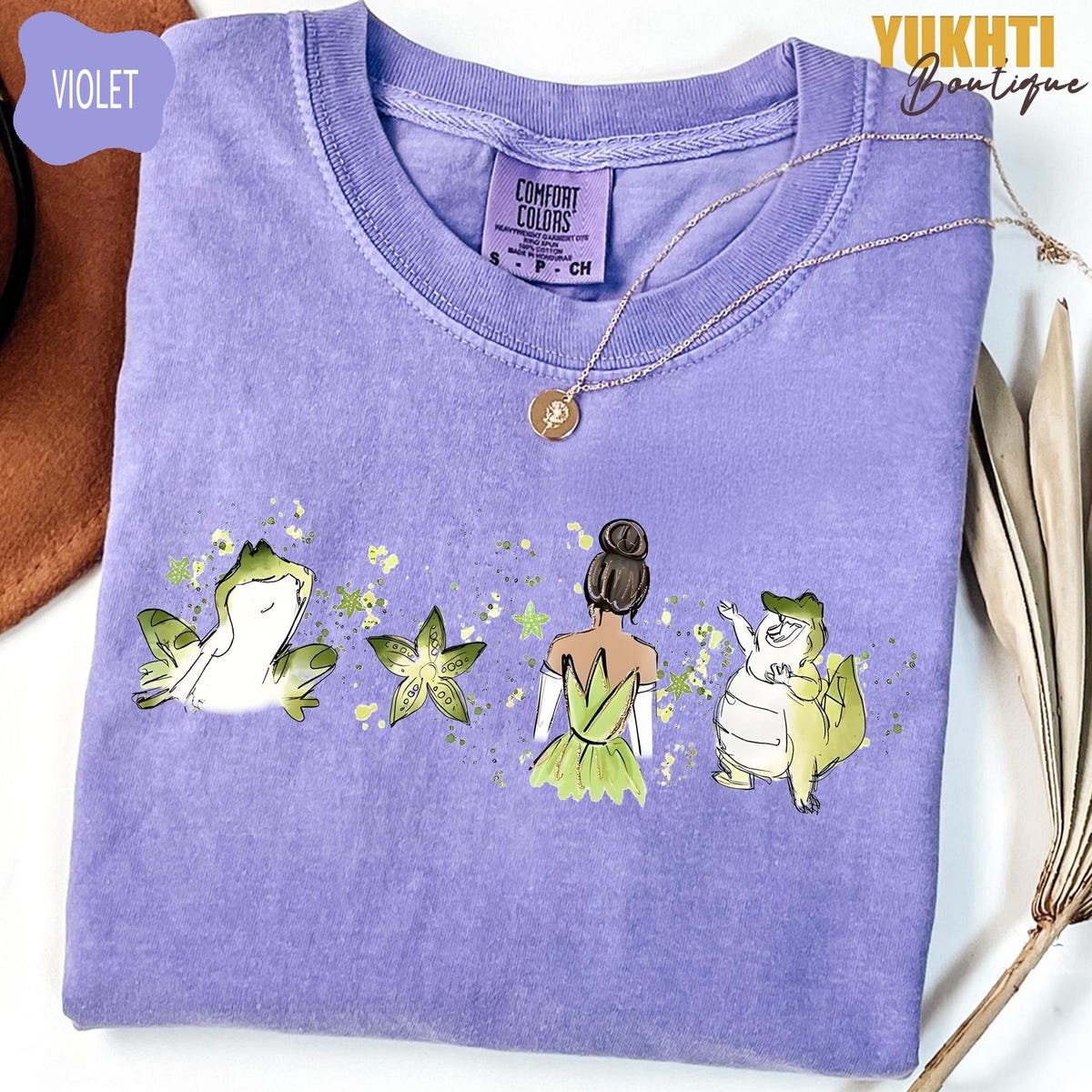 Comfort Colors Disney Tiana Frog Tee Magic Kingdom Outfit
