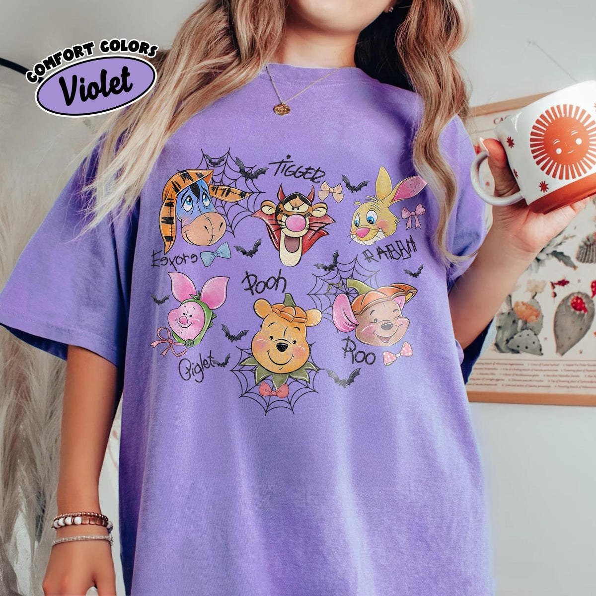 Comfort Colors Winnie The Pooh Halloween Shirt - Pumpkin & Friends Design