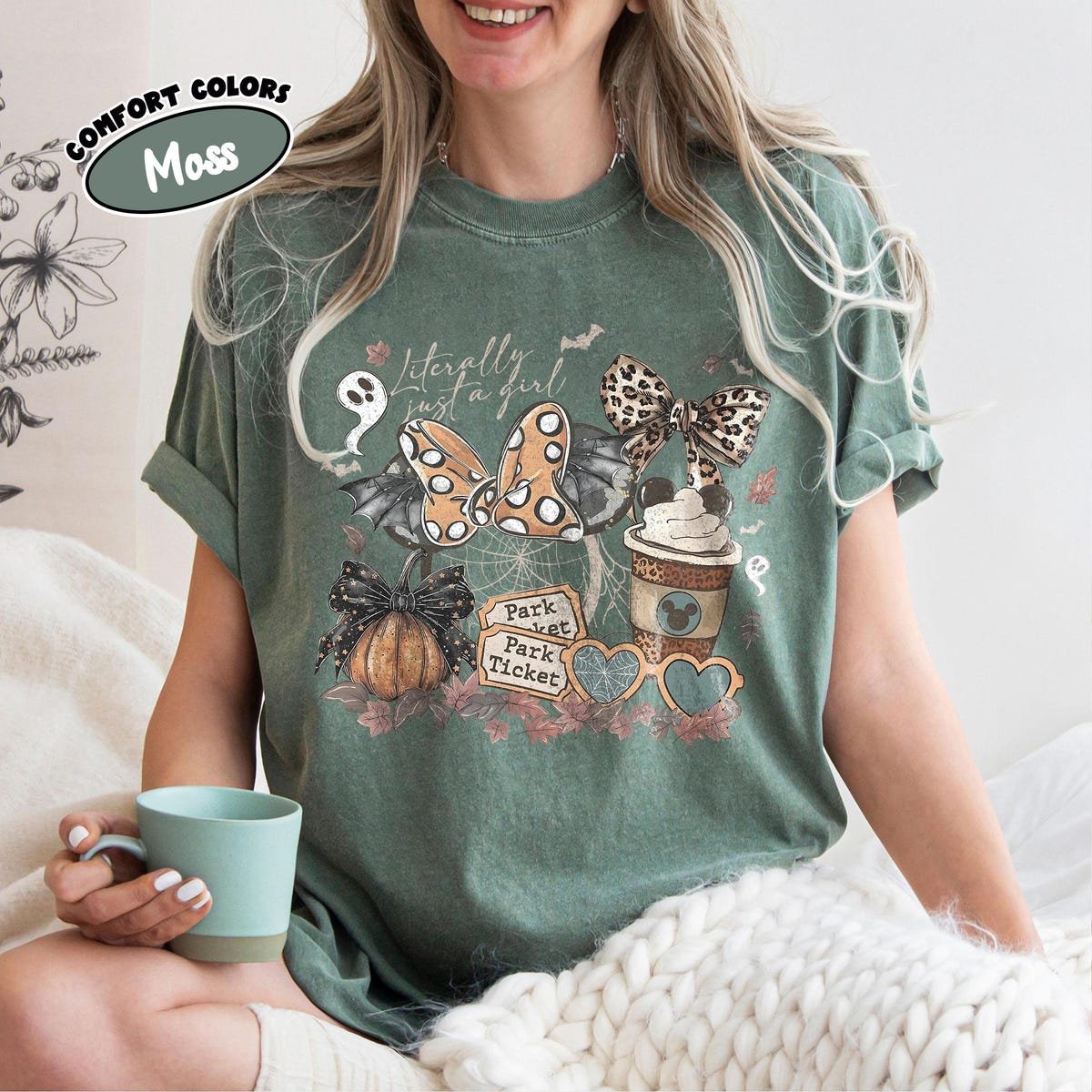 Coquette Bow Girl Halloween Tee Minnie Mickey Fall Coffee Shirt