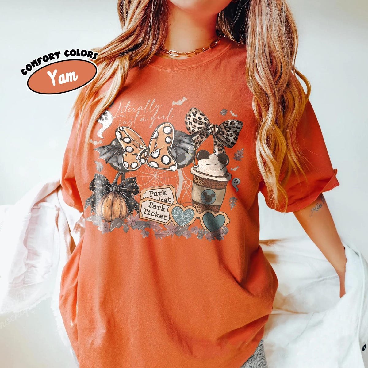 Coquette Bow Girl Halloween Tee Minnie Mickey Fall Coffee Shirt