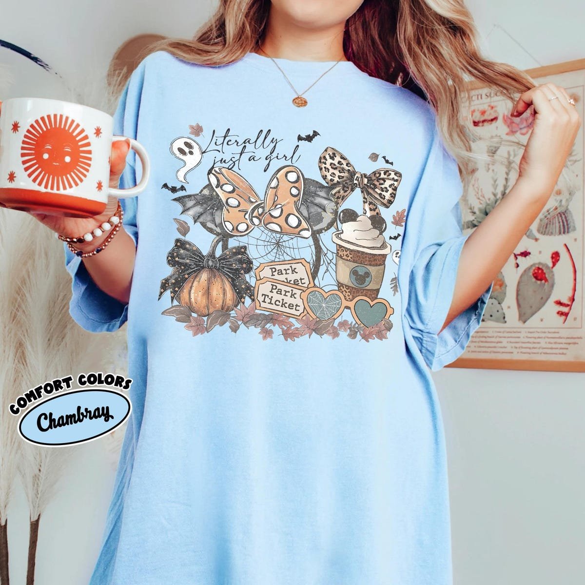 Coquette Bow Girl Halloween Tee Minnie Mickey Fall Coffee Shirt