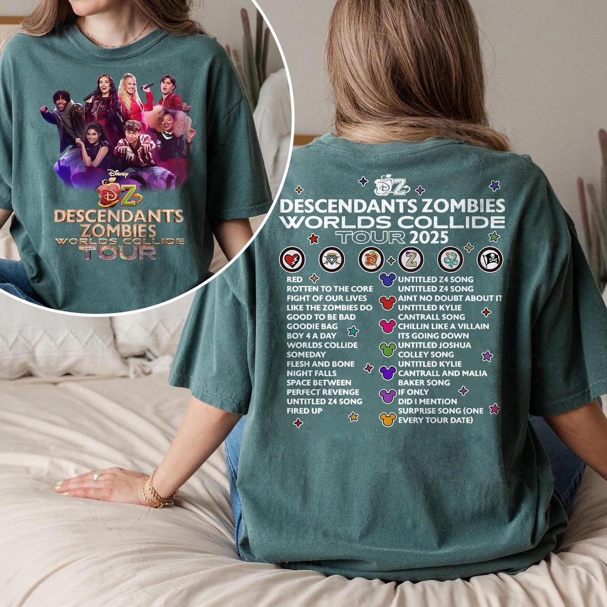 Descendants Zombies World Tour Shirt Disney Characters Tee