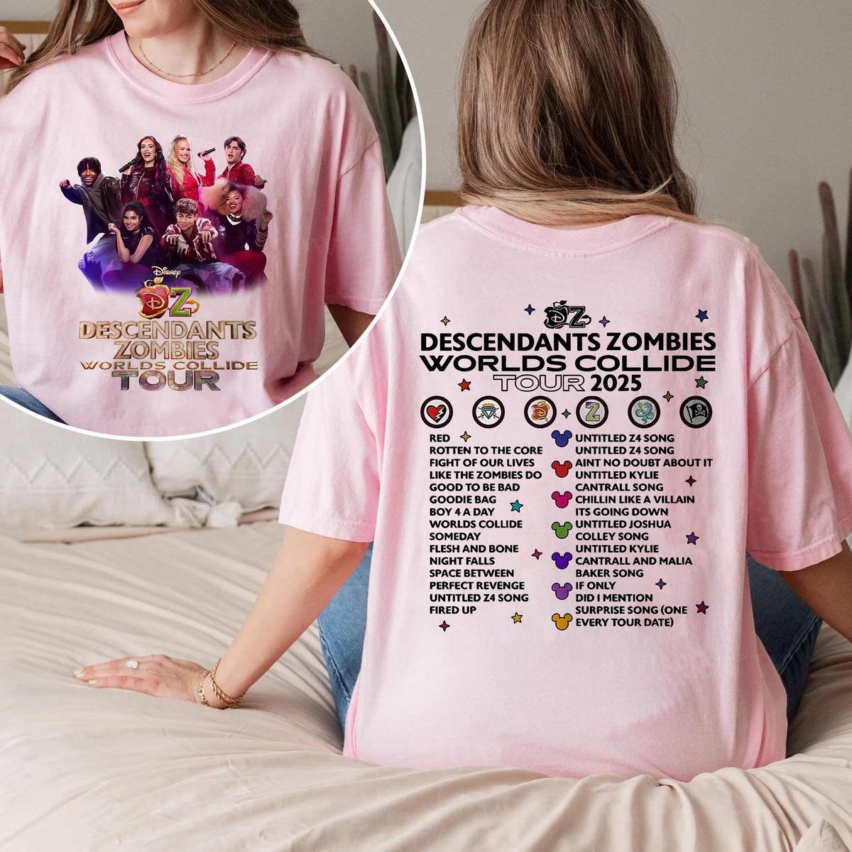 Descendants Zombies World Tour Shirt Disney Characters Tee