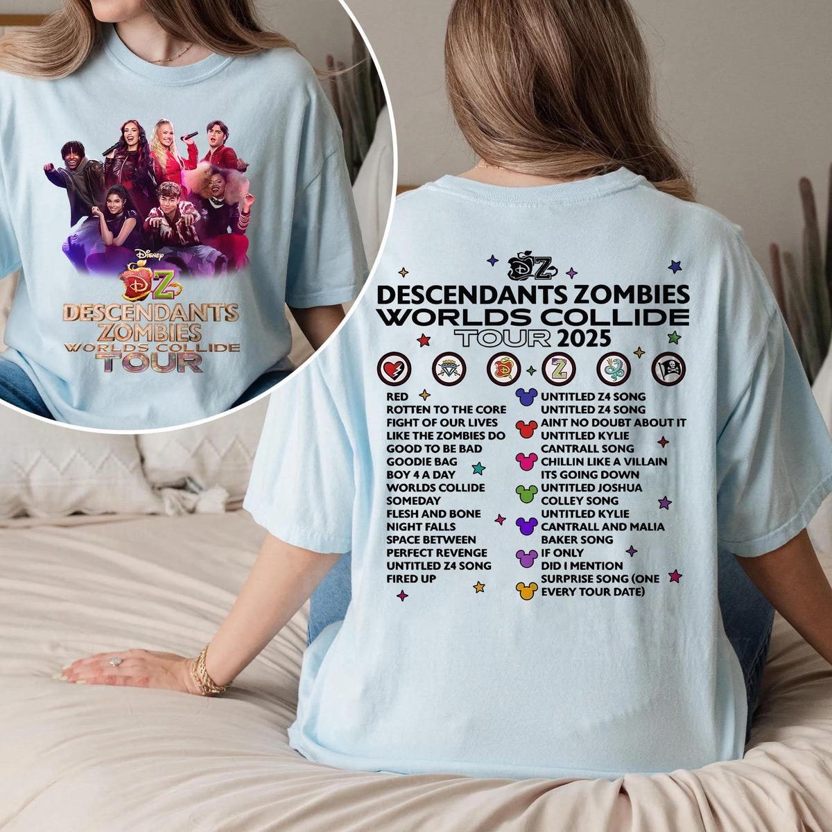 Descendants Zombies World Tour Shirt Disney Characters Tee