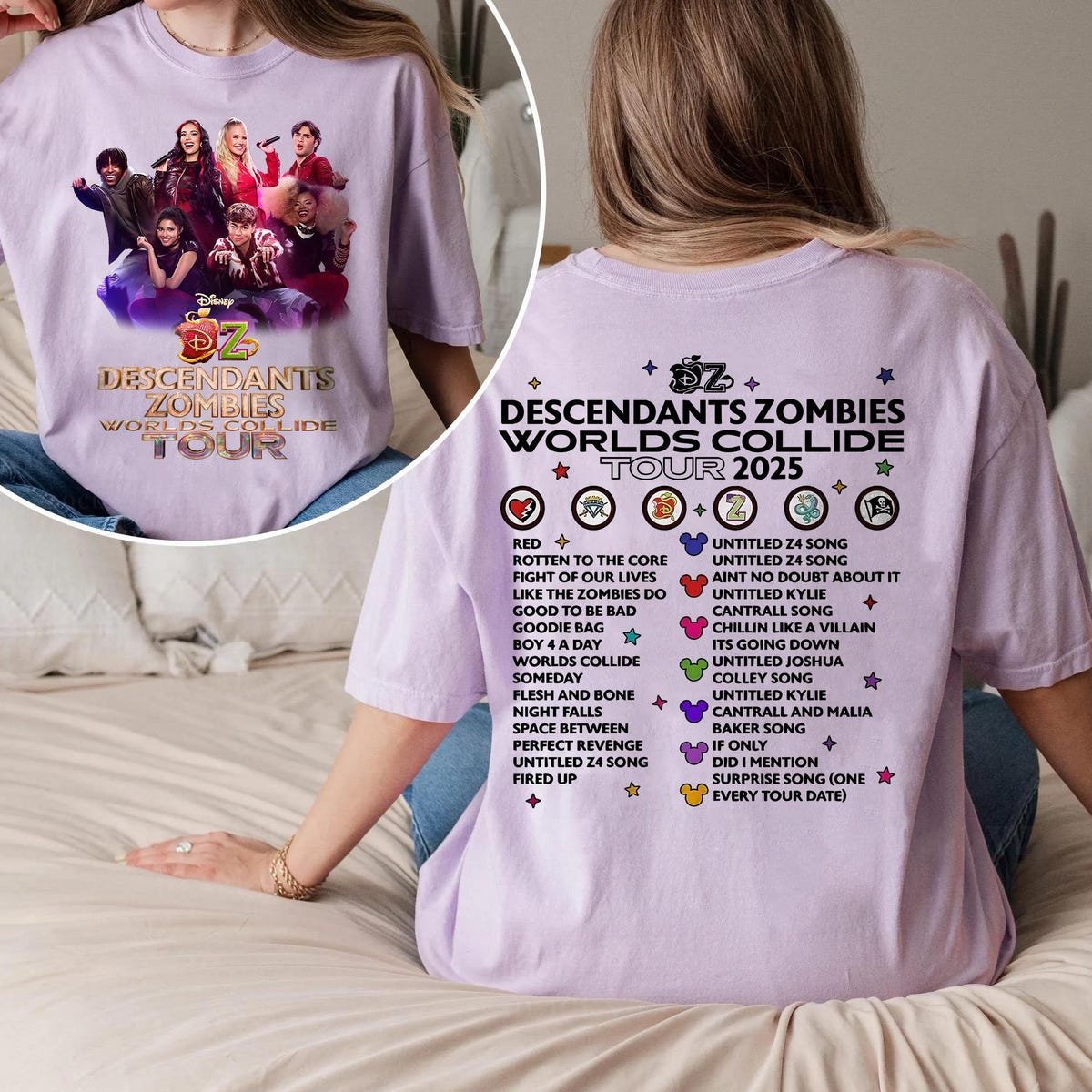 Descendants Zombies World Tour Shirt Disney Characters Tee