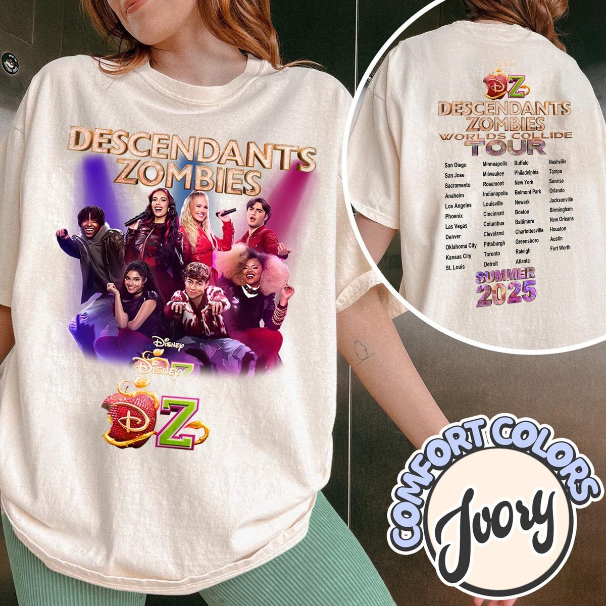 Descendants Zombies World Tour Shirt Disney Concert Summer Tee