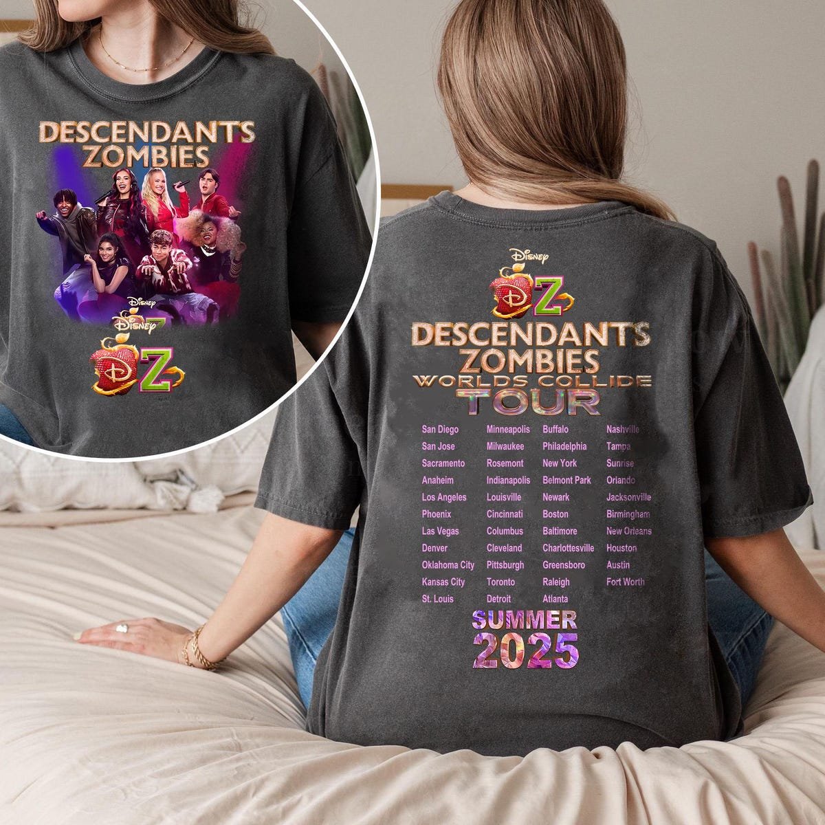 Descendants Zombies World Tour Shirt Disney Concert Summer Tee