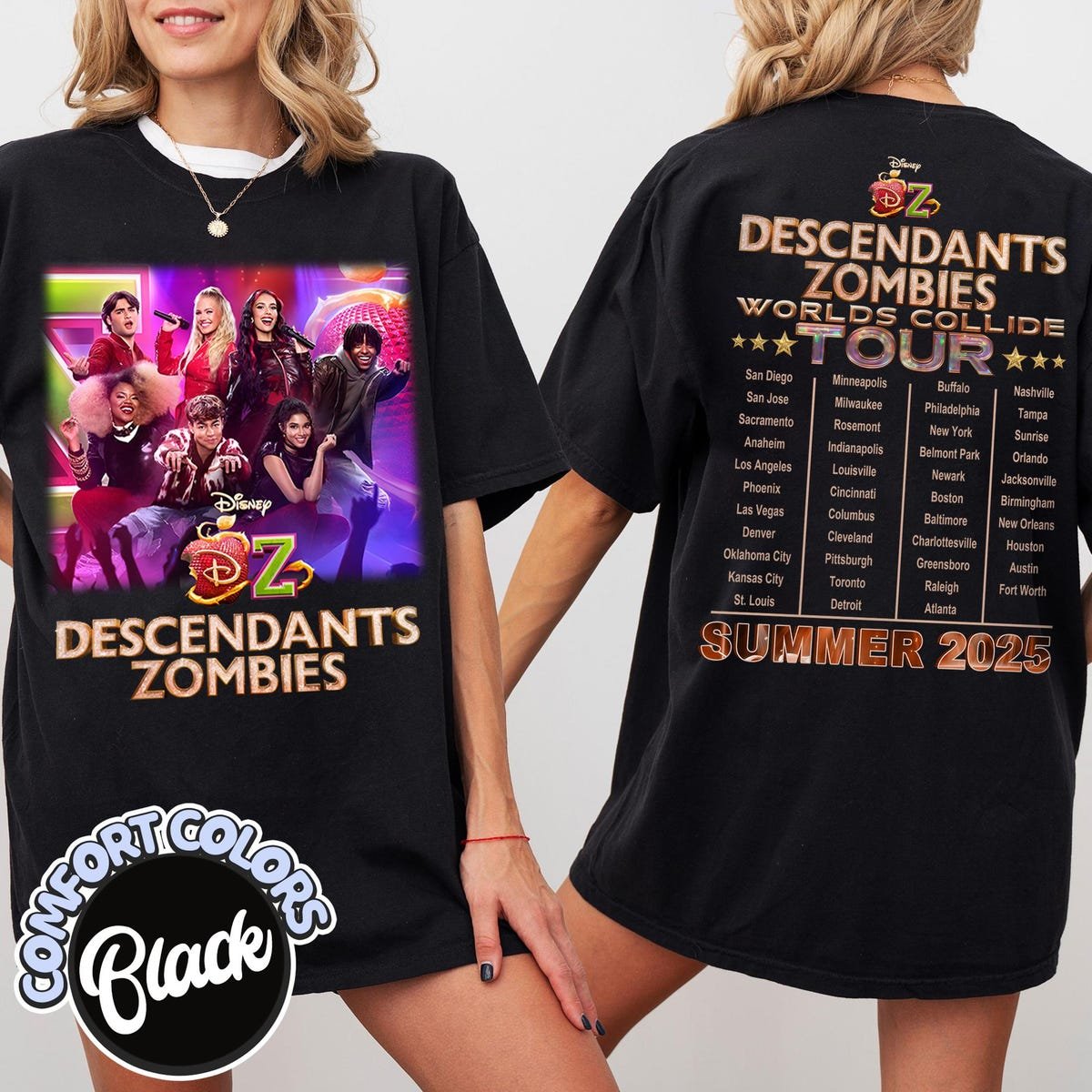 Descendants Zombies World Tour Shirt Disney Concert Tee Girls Matching Outfit