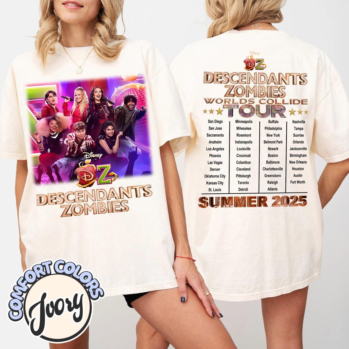 Descendants Zombies World Tour Shirt Disney Concert Tee Girls Matching Outfit