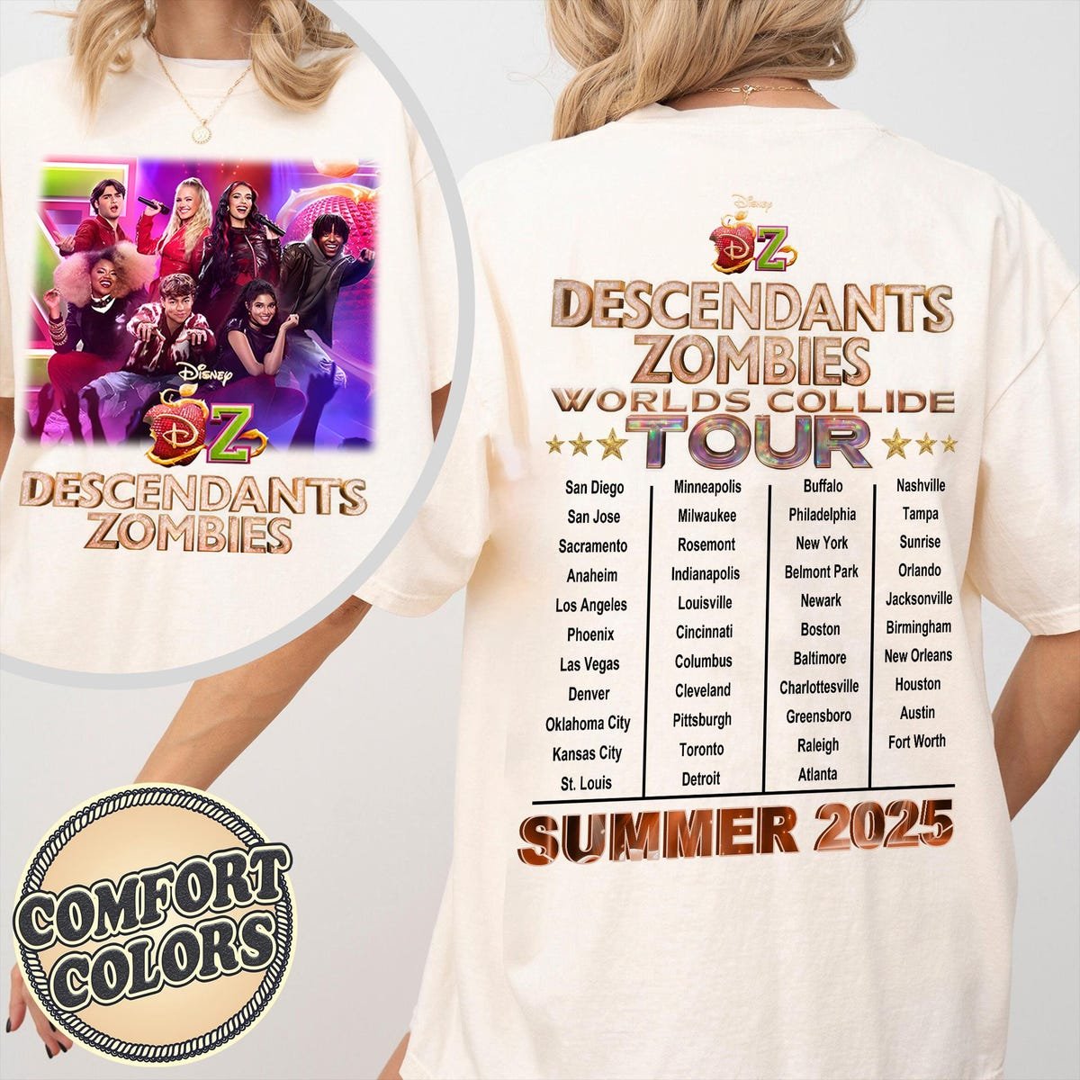 Descendants Zombies World Tour Shirt Disney Concert Tee Girls Matching Outfit