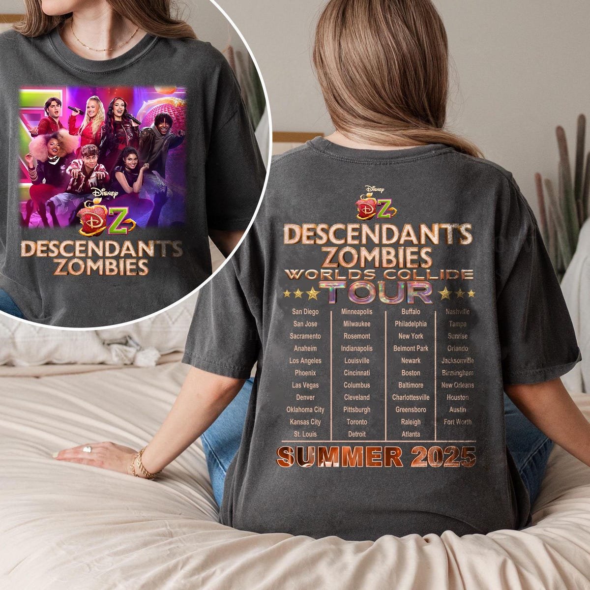 Descendants Zombies World Tour Shirt Disney Concert Tee Girls Matching Outfit