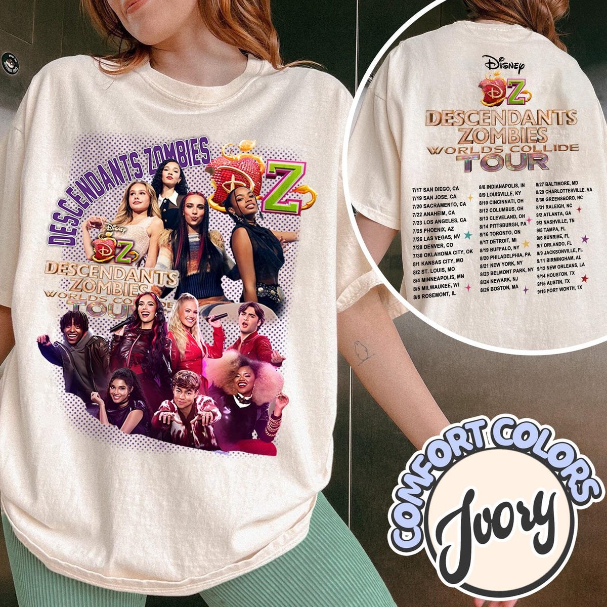 Descendants Zombies World Tour Shirt Disney Girls Tee Epcot Festival 2025