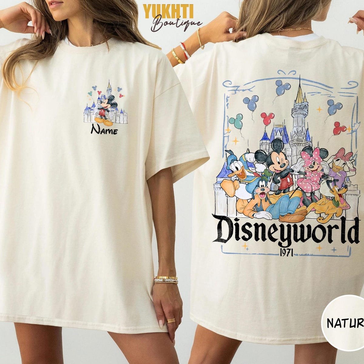 Disney Castle Character Vacation TShirt Theme Park Crew Graphic Tee