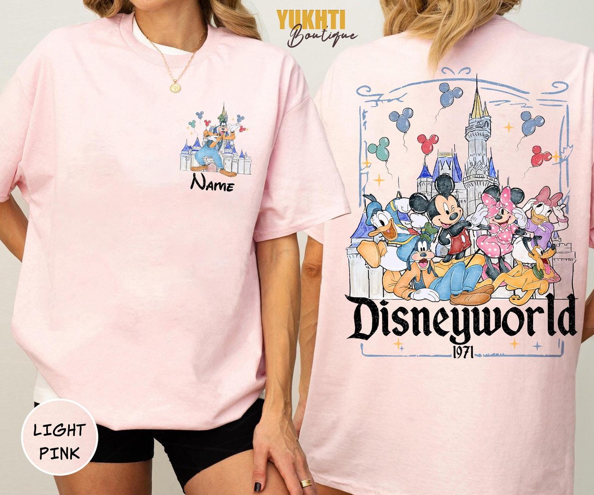 Disney Castle Character Vacation TShirt Theme Park Crew Graphic Tee