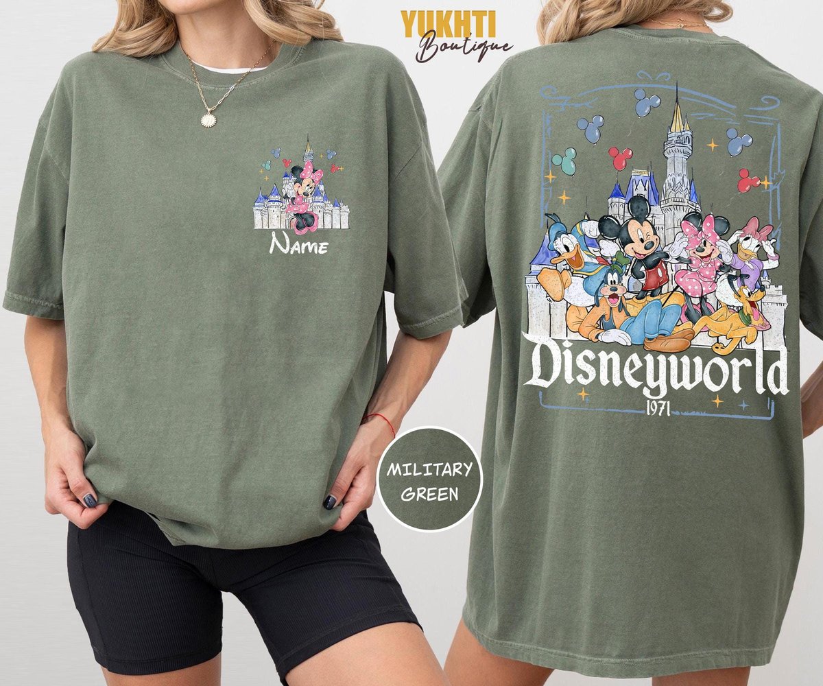 Disney Castle Character Vacation TShirt Theme Park Crew Graphic Tee