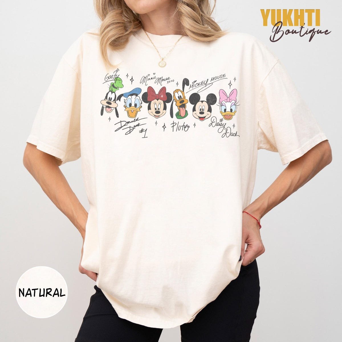 Disney Characters Shirt Mickey and Friends Signatures Tee