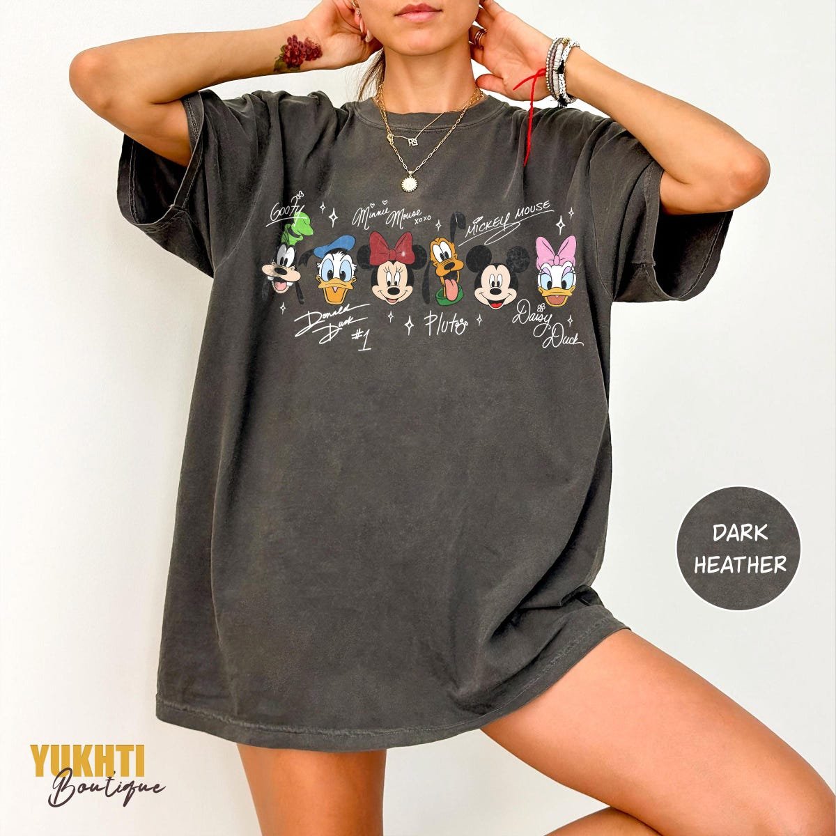 Disney Characters Shirt Mickey and Friends Signatures Tee