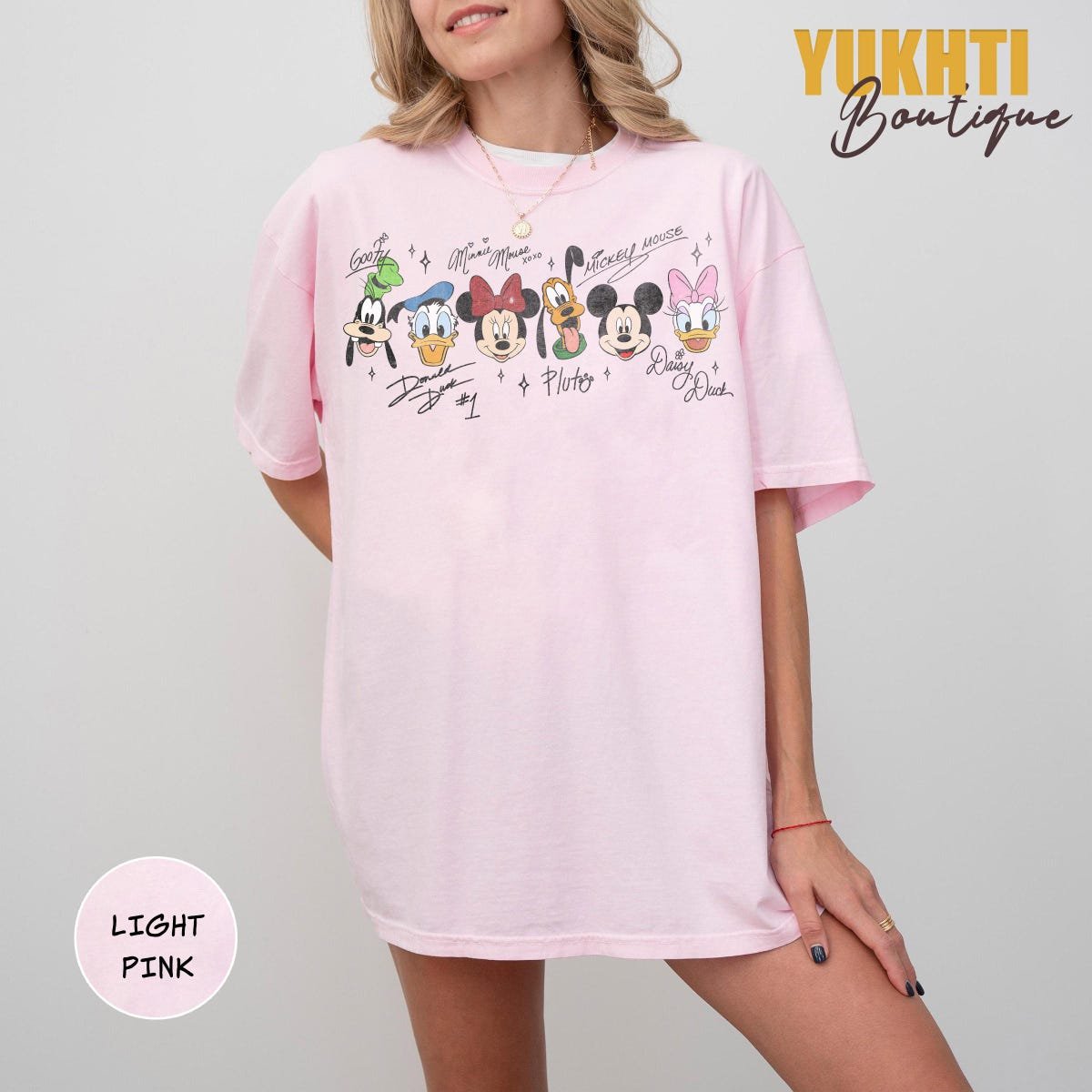 Disney Characters Shirt Mickey and Friends Signatures Tee