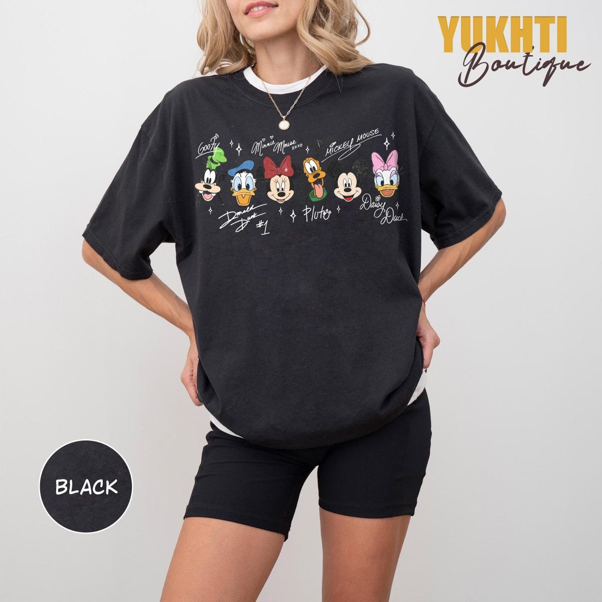 Disney Characters Shirt Mickey and Friends Signatures Tee
