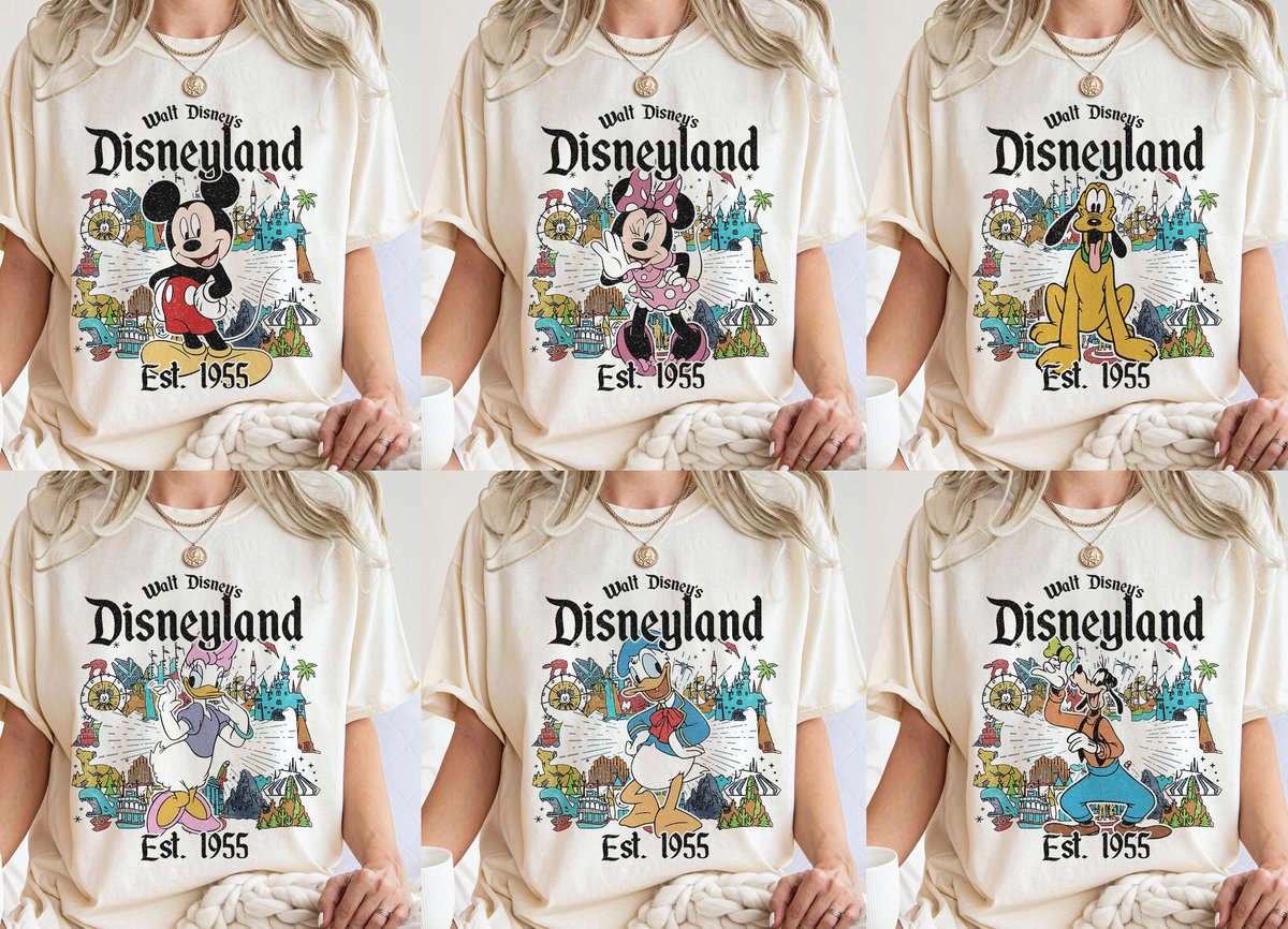 Disney Family Vacation Shirts 2025 Vintage Character Group Tees