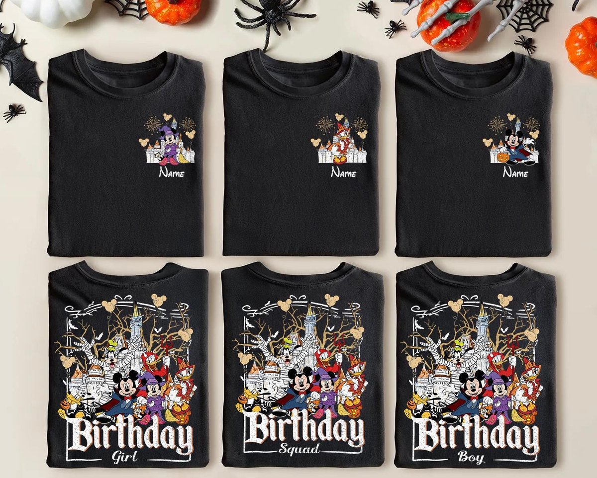 Disney Halloween Birthday Shirt Comfort Colors Custom Mickey Friends Tee