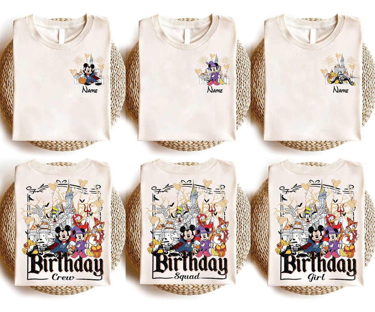 Disney Halloween Birthday Shirt Comfort Colors Custom Mickey Friends Tee