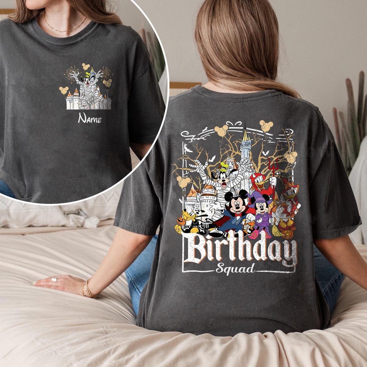 Disney Halloween Birthday Shirt Comfort Colors Custom Mickey Friends Tee