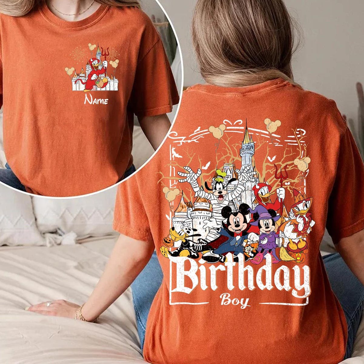 Disney Halloween Birthday Shirt Comfort Colors Custom Mickey Friends Tee