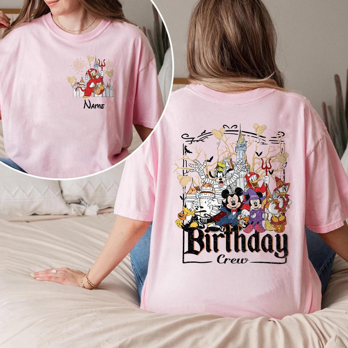 Disney Halloween Birthday Shirt Comfort Colors Custom Mickey Friends Tee