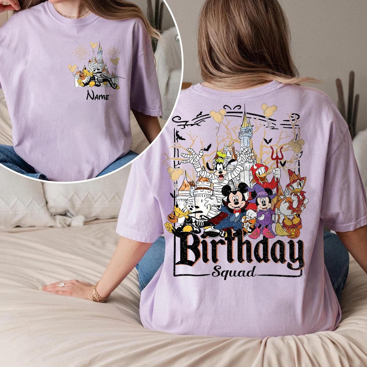 Disney Halloween Birthday Shirt Comfort Colors Custom Mickey Friends Tee