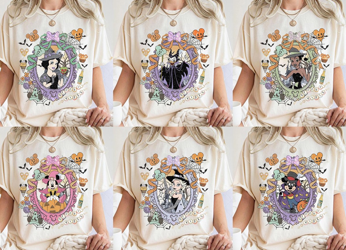Disney Halloween Shirt Comfort Colors Retro Coquette Bow 2025