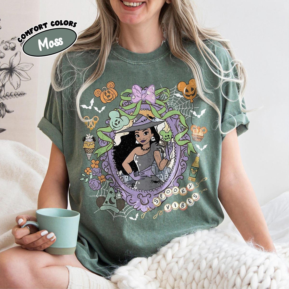 Disney Halloween Shirt Comfort Colors Retro Coquette Bow 2025