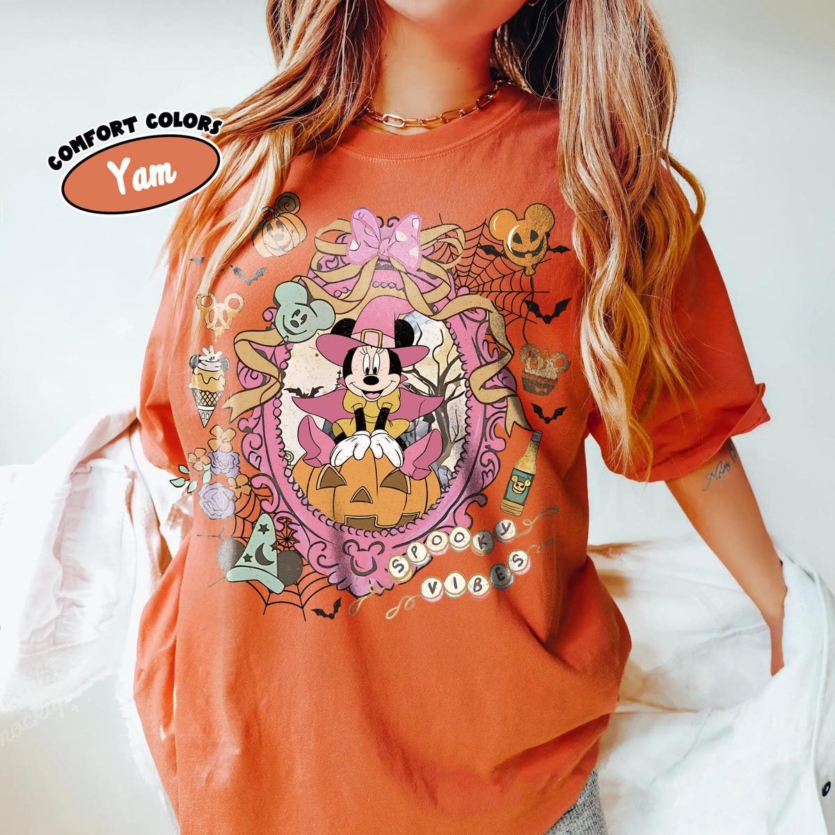 Disney Halloween Shirt Comfort Colors Retro Coquette Bow 2025