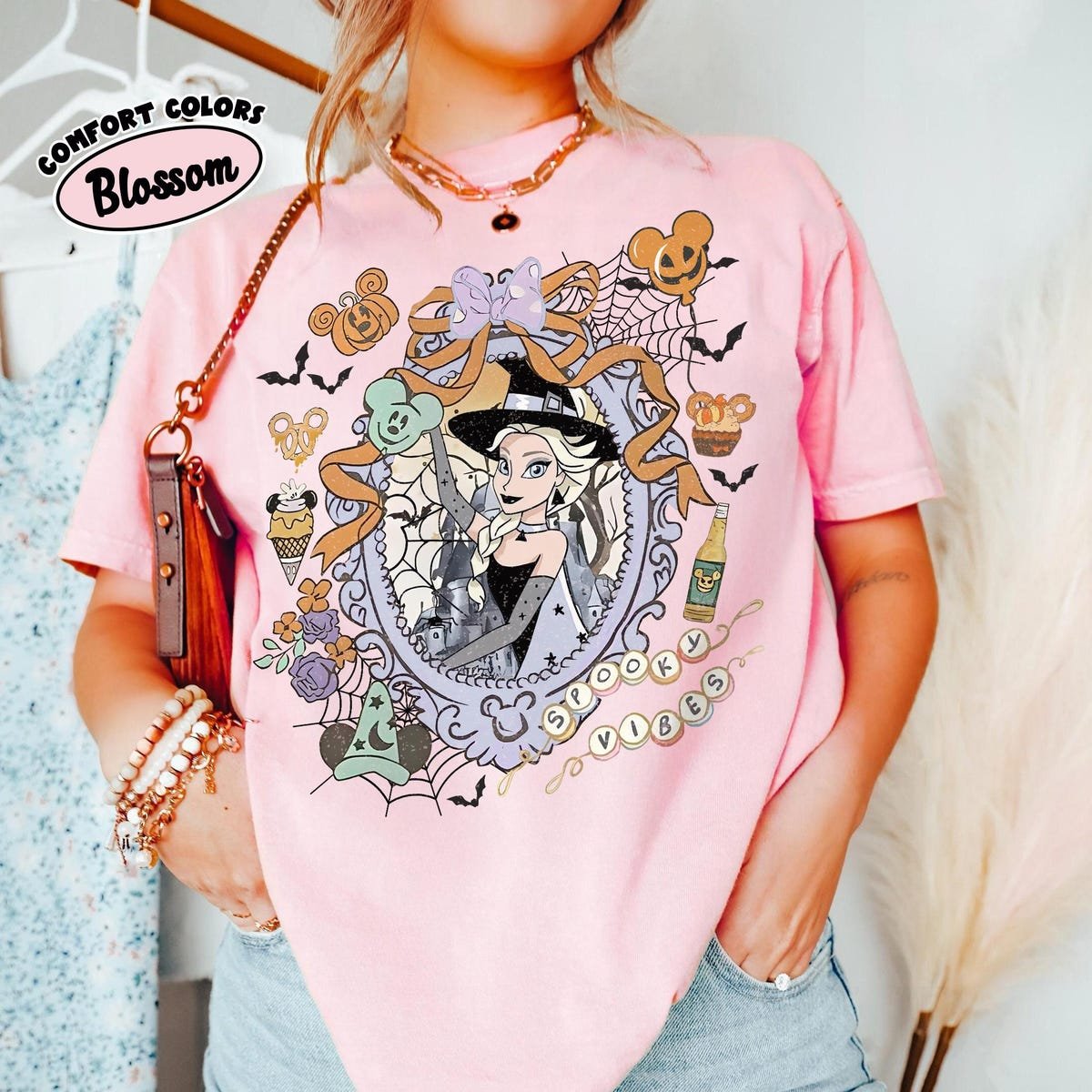 Disney Halloween Shirt Comfort Colors Retro Coquette Bow 2025