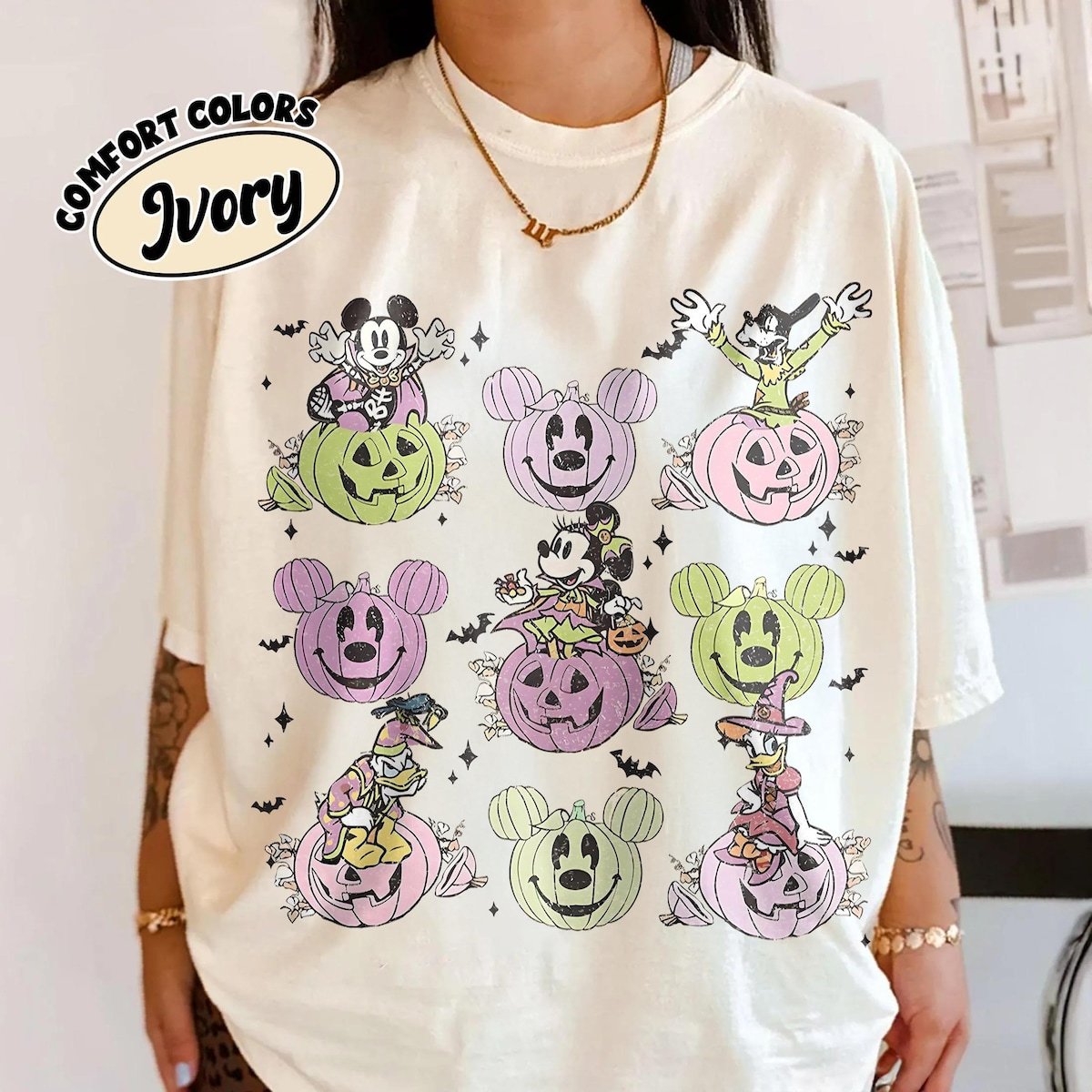 Disney Halloween Shirt Mickey Friends Pumpkin Tee 2025
