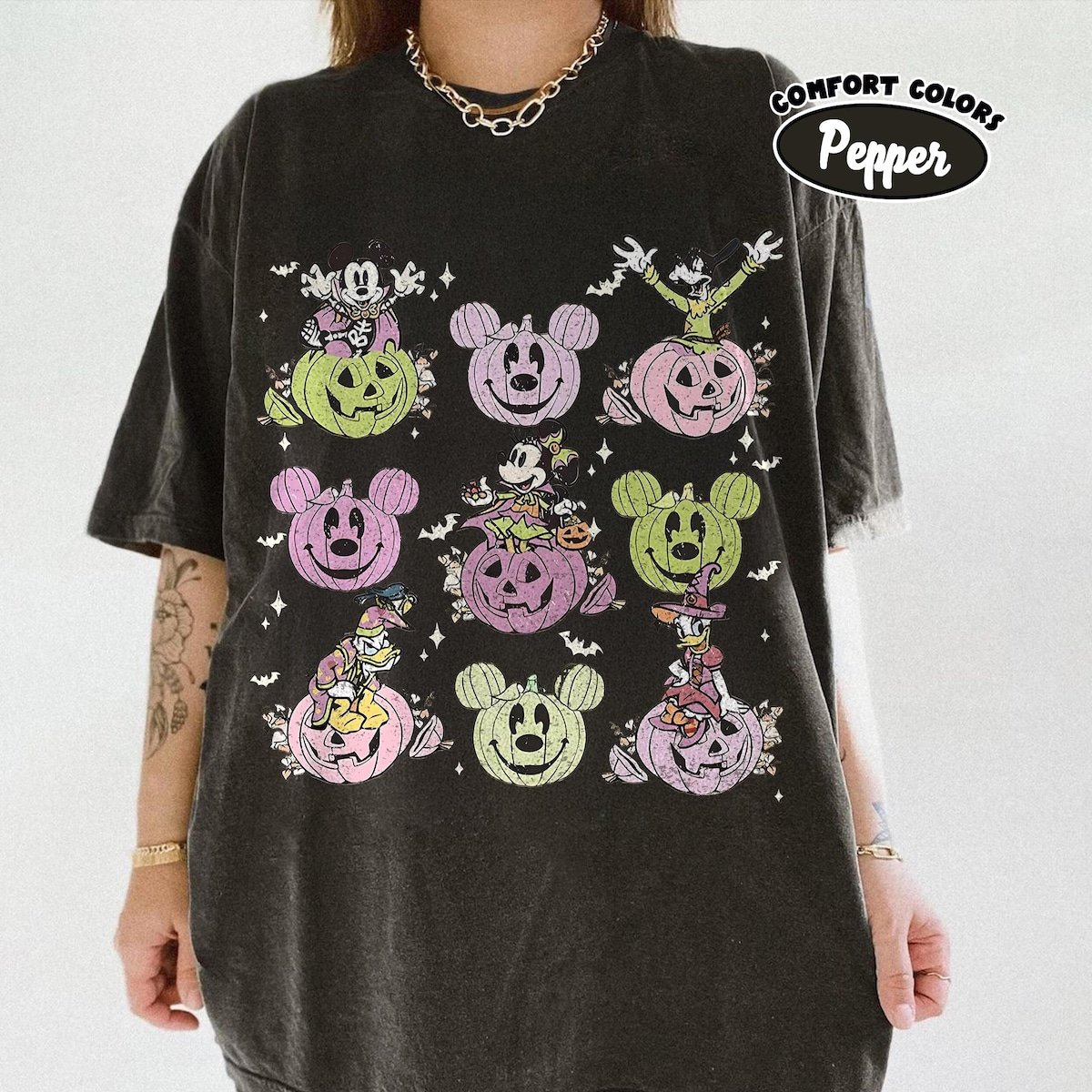 Disney Halloween Shirt Mickey Friends Pumpkin Tee 2025
