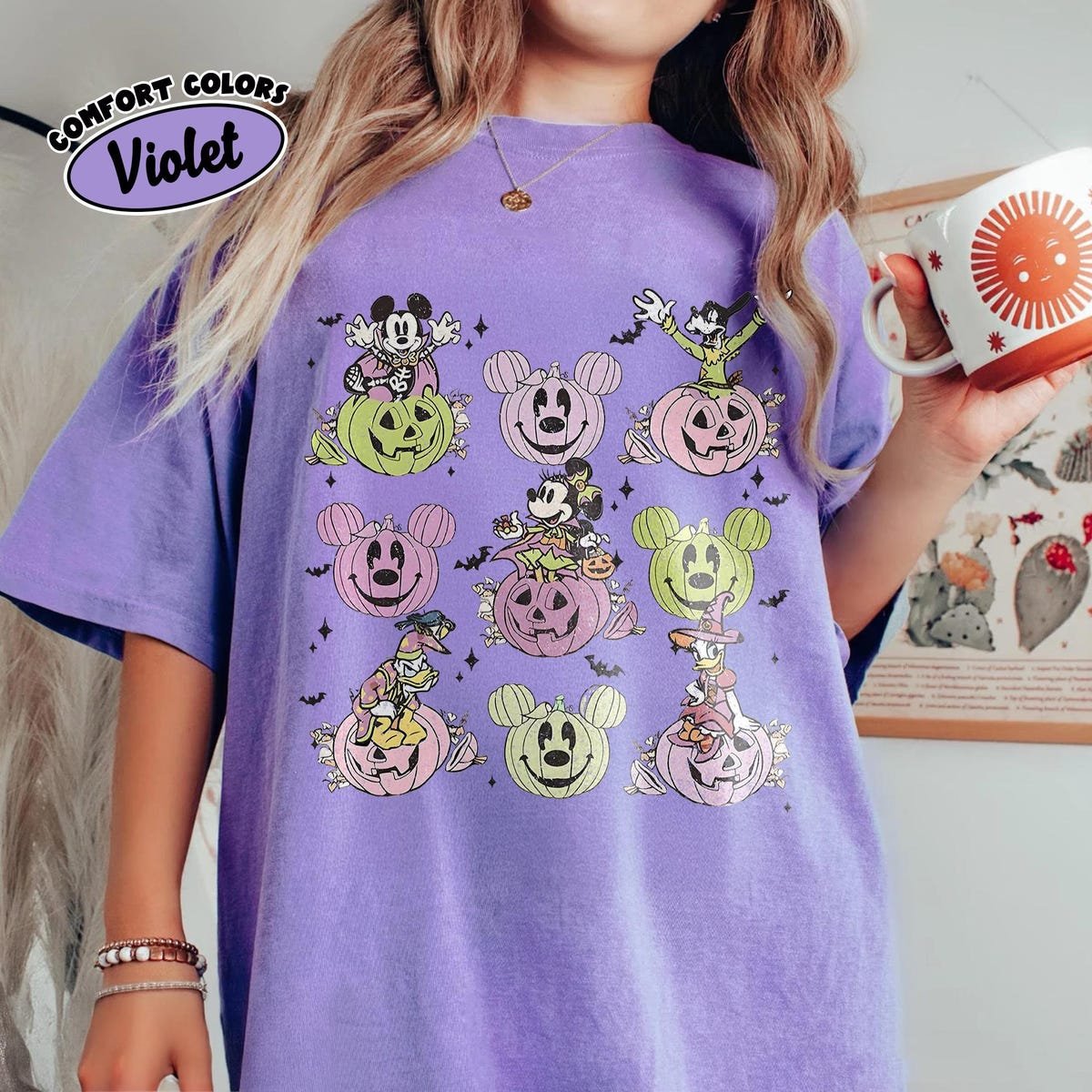 Disney Halloween Shirt Mickey Friends Pumpkin Tee 2025
