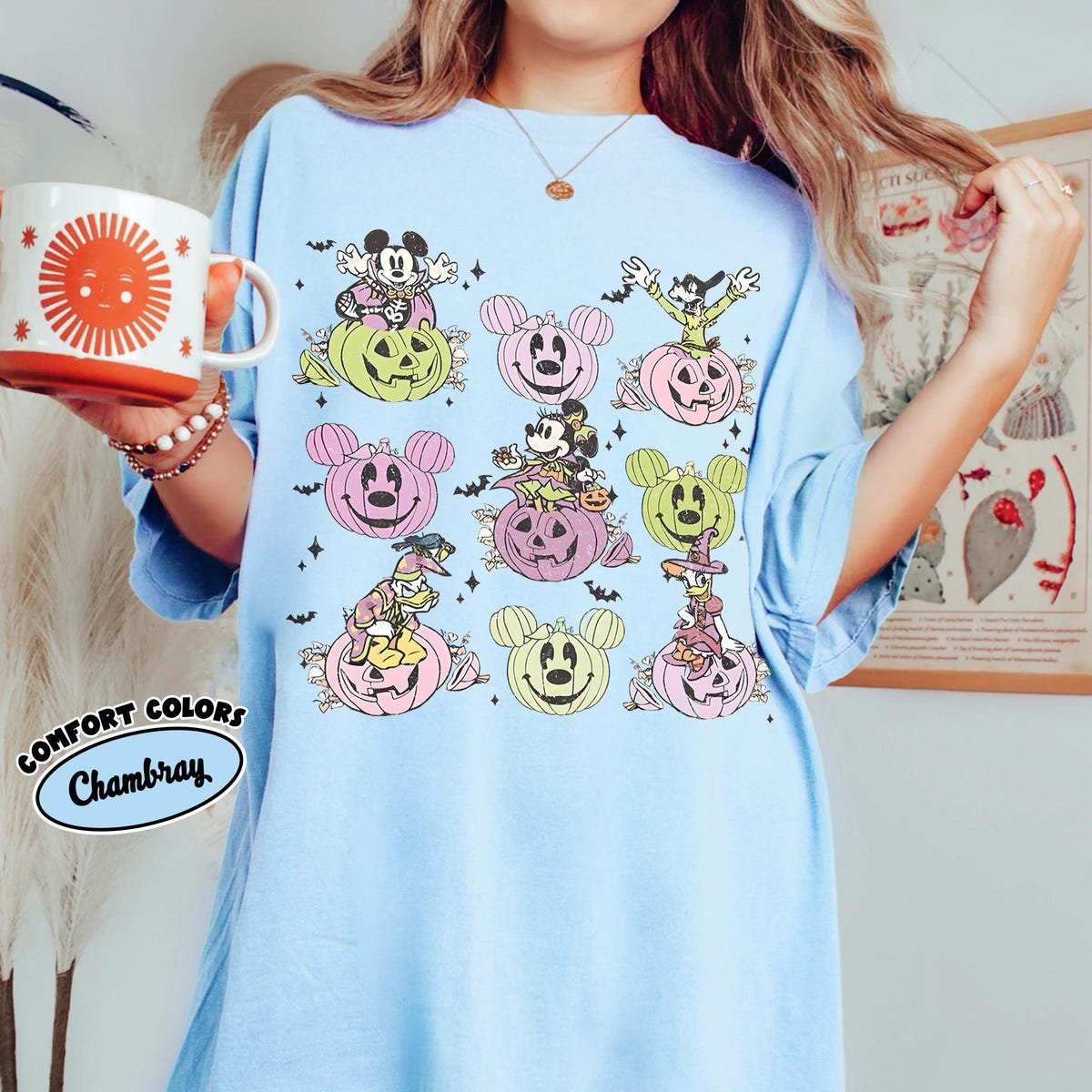 Disney Halloween Shirt Mickey Friends Pumpkin Tee 2025