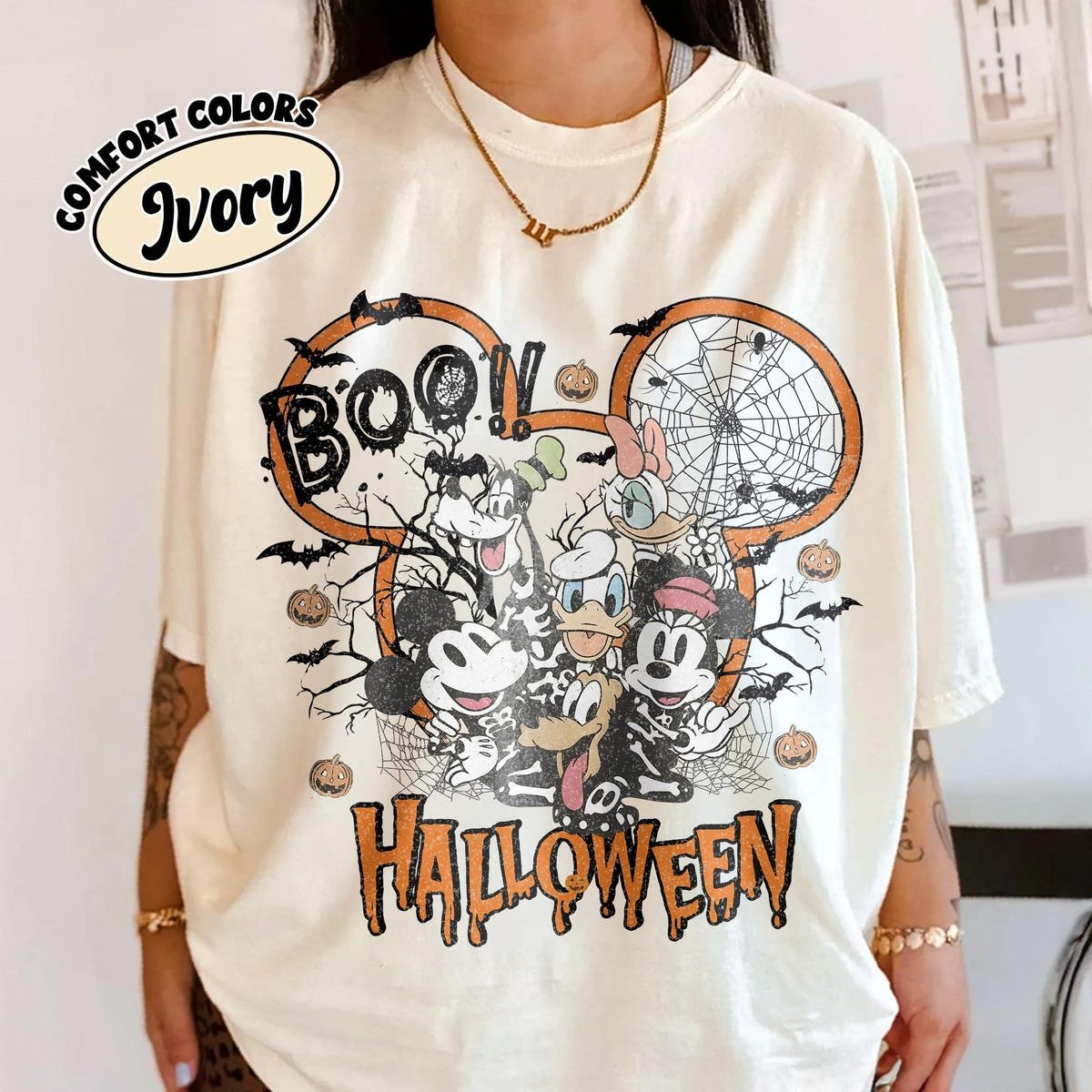 Disney Halloween Shirt Mickey Friends Spooky Tee Vintage Disneyland 2025