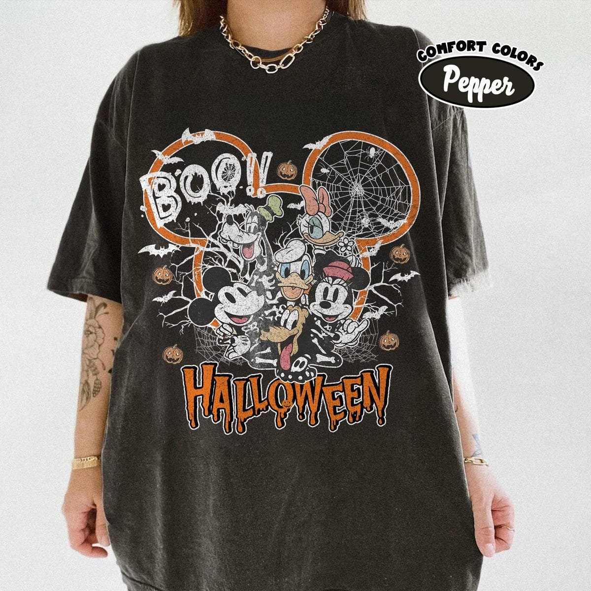 Disney Halloween Shirt Mickey Friends Spooky Tee Vintage Disneyland 2025