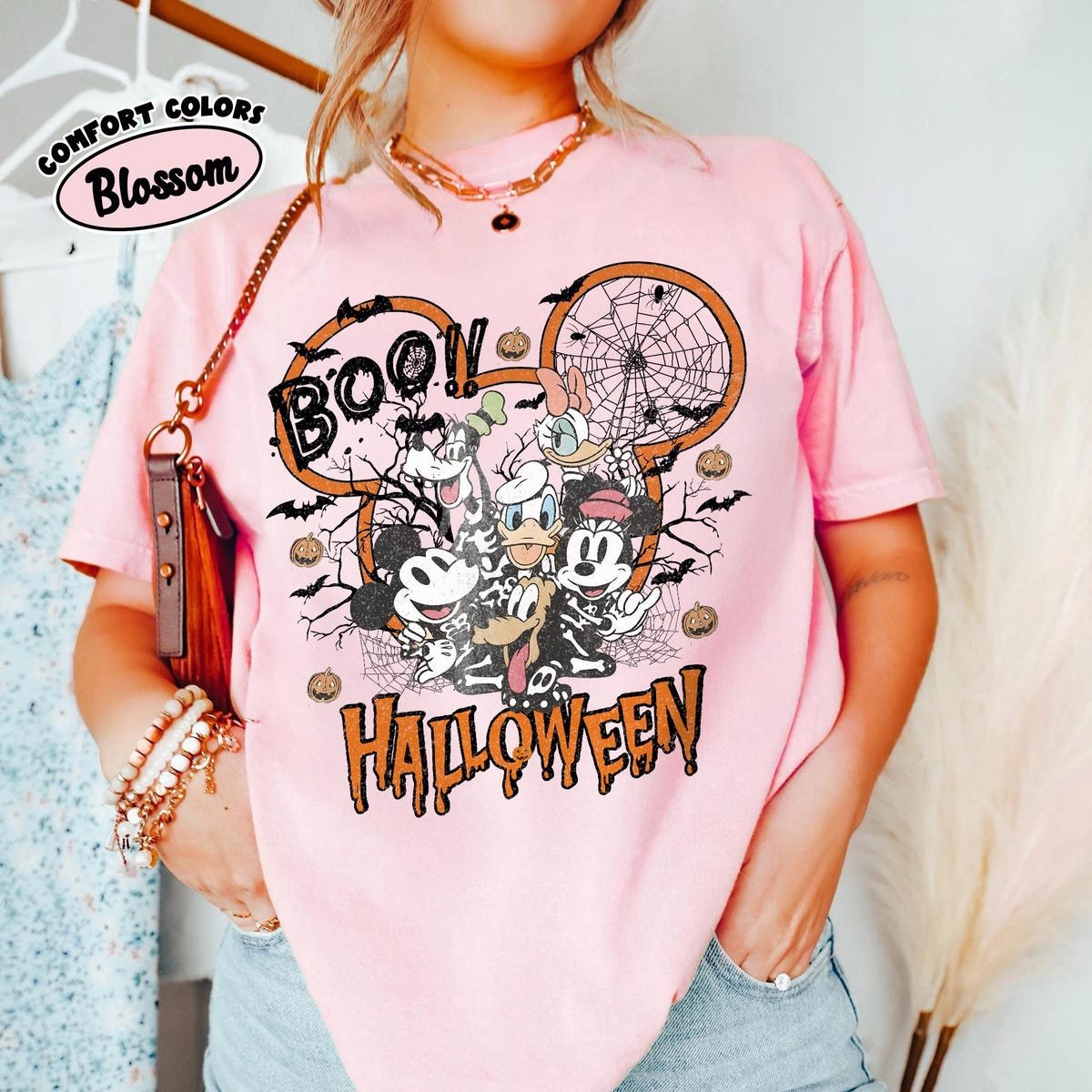 Disney Halloween Shirt Mickey Friends Spooky Tee Vintage Disneyland 2025