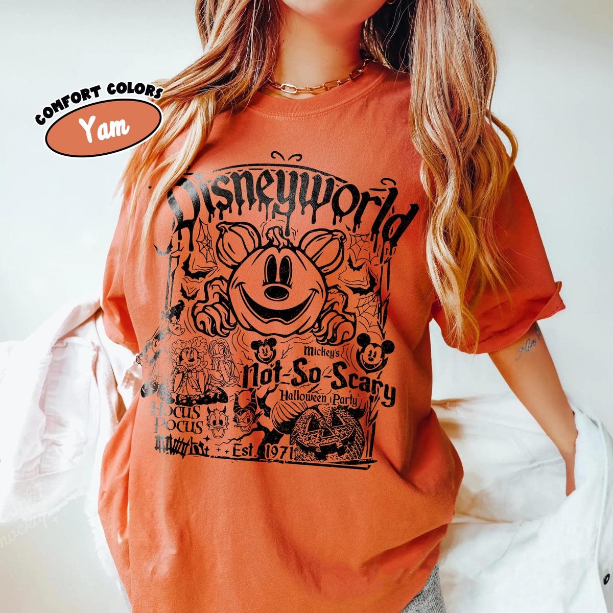 Disney Halloween Shirt Retro Mickey Not So Scary Party Tee 1971