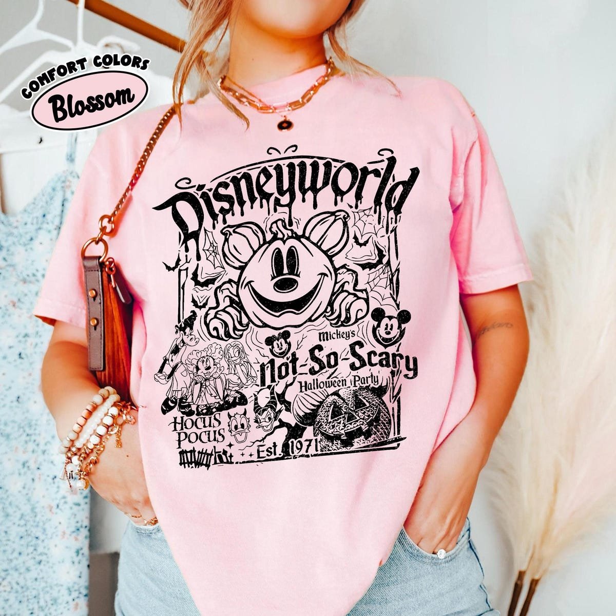 Disney Halloween Shirt Retro Mickey Not So Scary Party Tee 1971