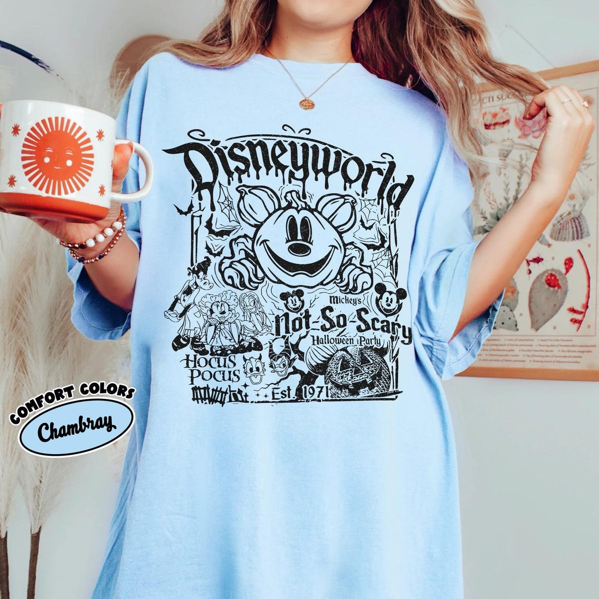 Disney Halloween Shirt Retro Mickey Not So Scary Party Tee 1971