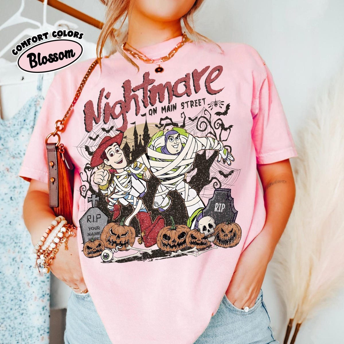 Disney Halloween Shirt Retro Woody Buzz Lightyear Mummy Family Tee